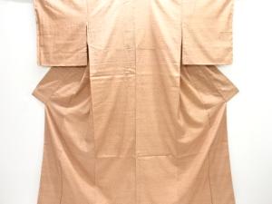 未使用品　のり散らしに小花着物模様手織り紬着物